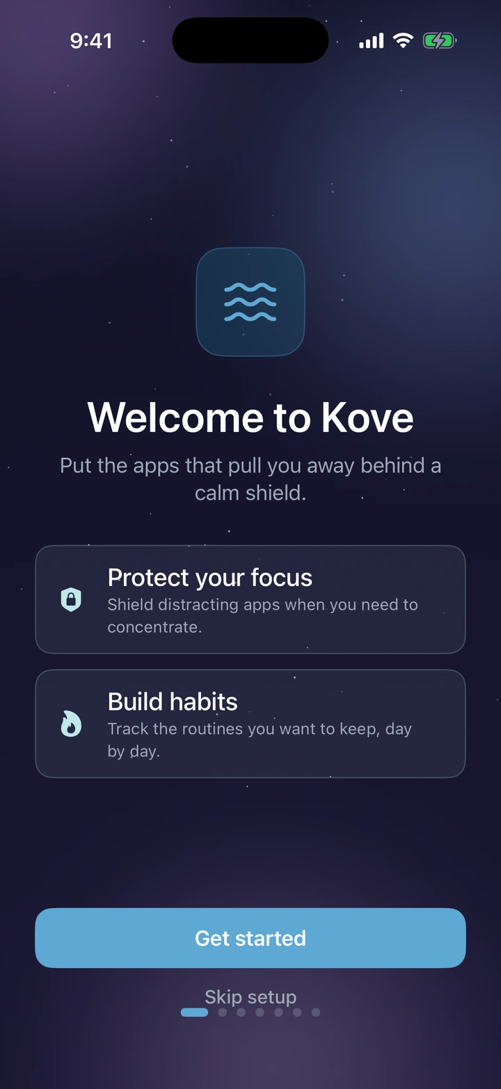 A screen from Kove.