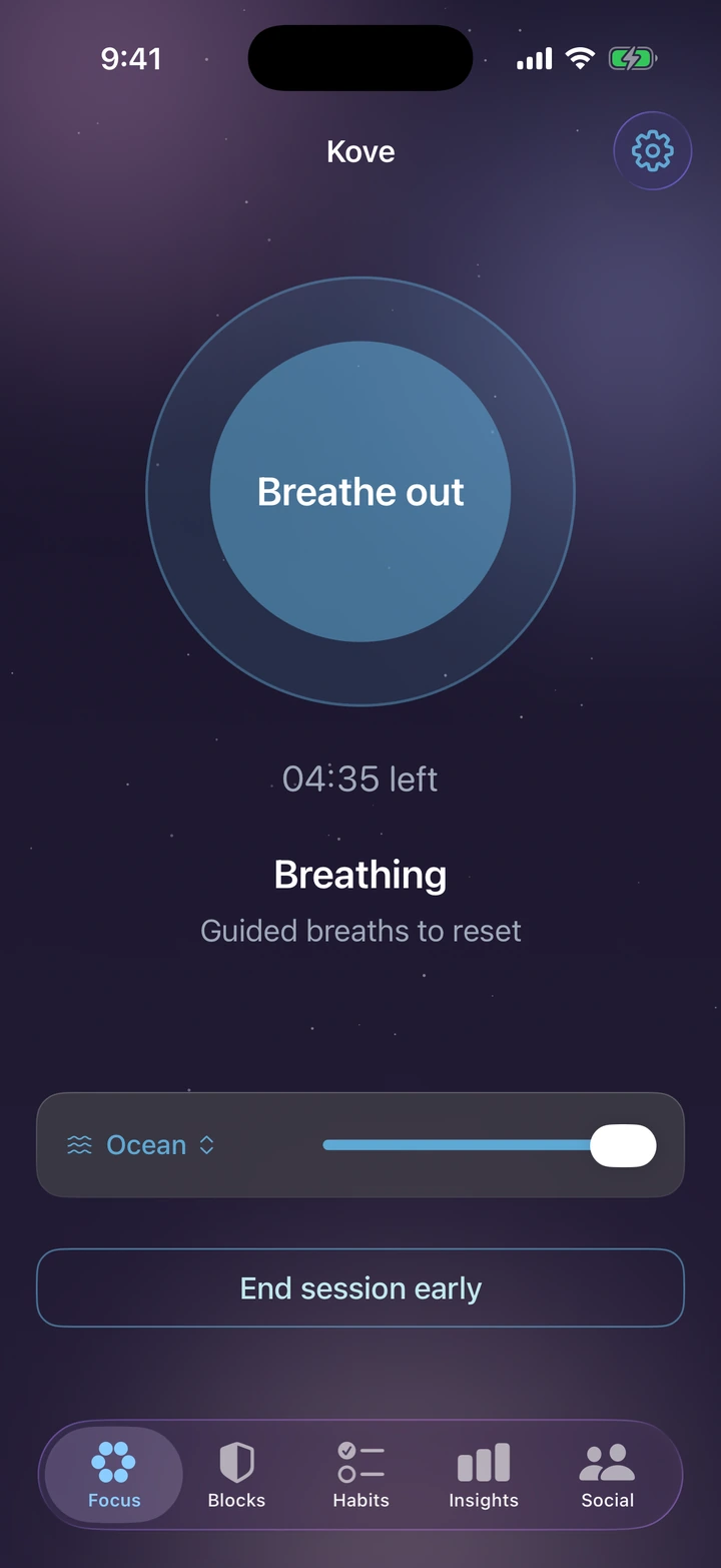 A screen from Kove.